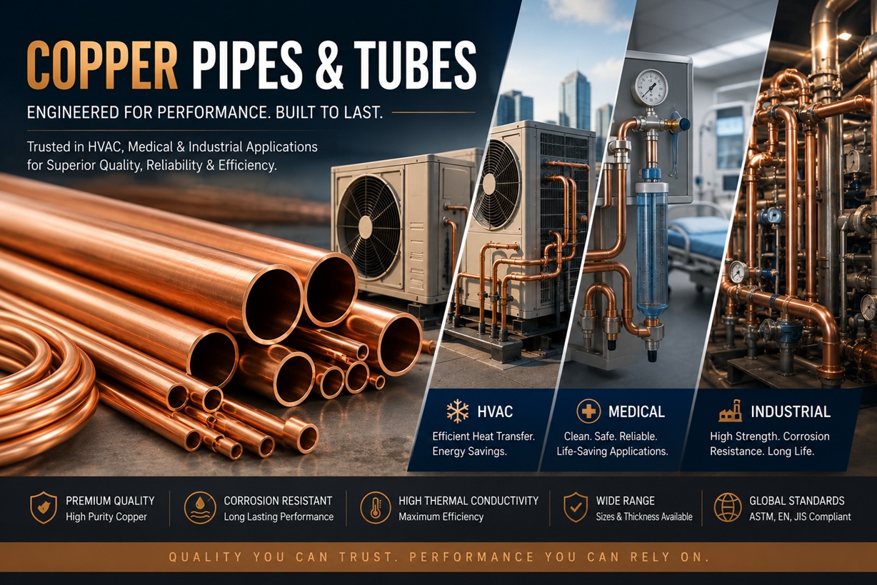 Copper pipe and tubing across applications