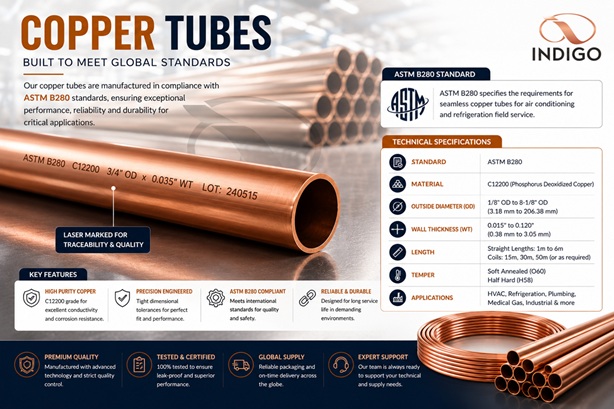 Copper Tube with ASTM B280 Markings