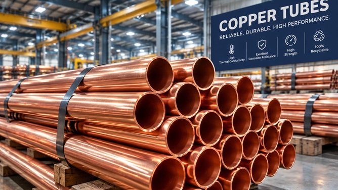 Industrial Copper Tubes in Warehouse