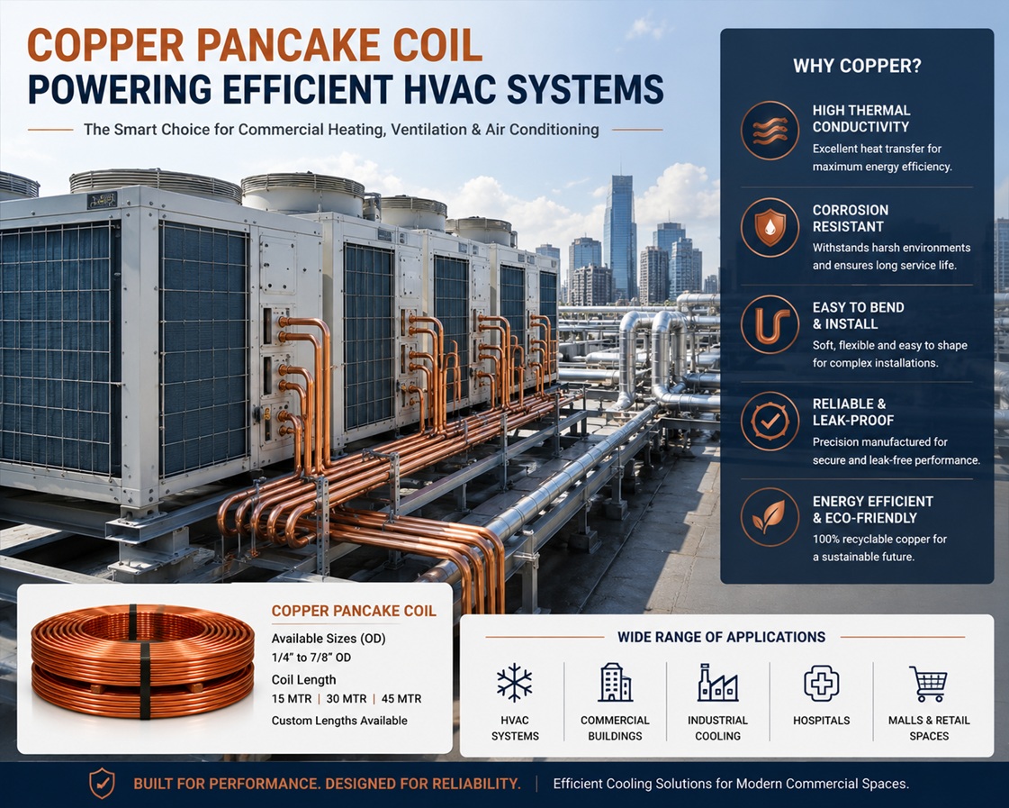 Commercial HVAC system using copper coils