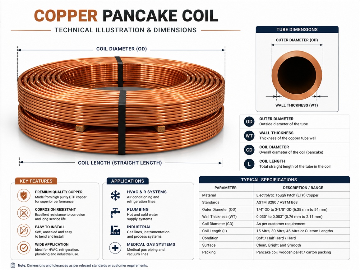 Pancake coil dimensions