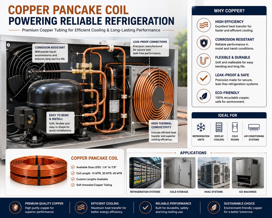 Refrigeration unit with copper tubing