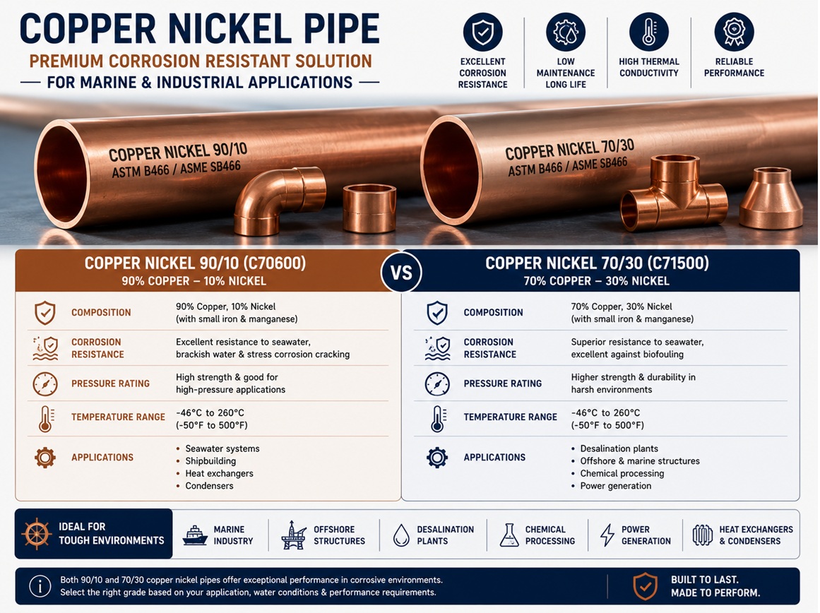 Copper-nickel pipe grades