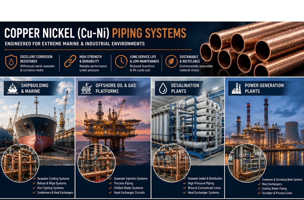 Copper-nickel pipe applications