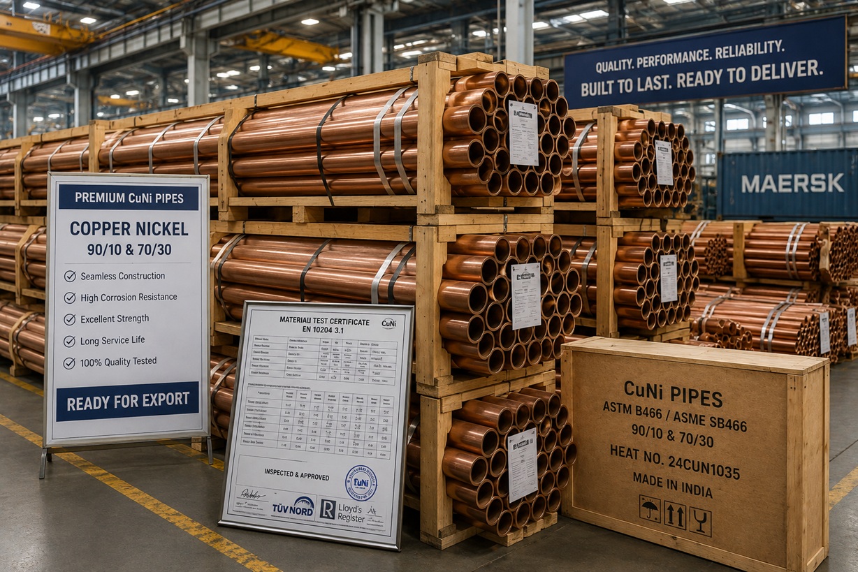 Certified CuNi pipe ready for export