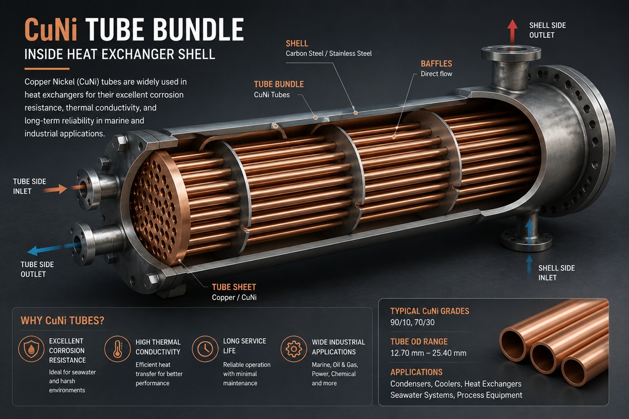CuNi tube bundle in a heat exchanger