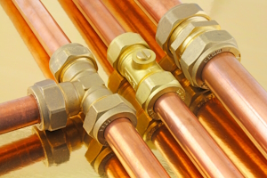 Compression coupling for copper pipe used in plumbing HVAC and gas systems