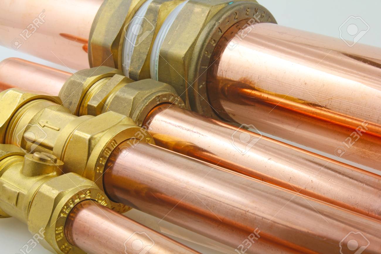 Compression joint copper pipe used in plumbing HVAC and gas systems