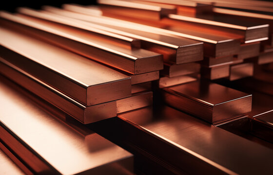 Copper bars used in electrical busbars industrial fabrication and power systems