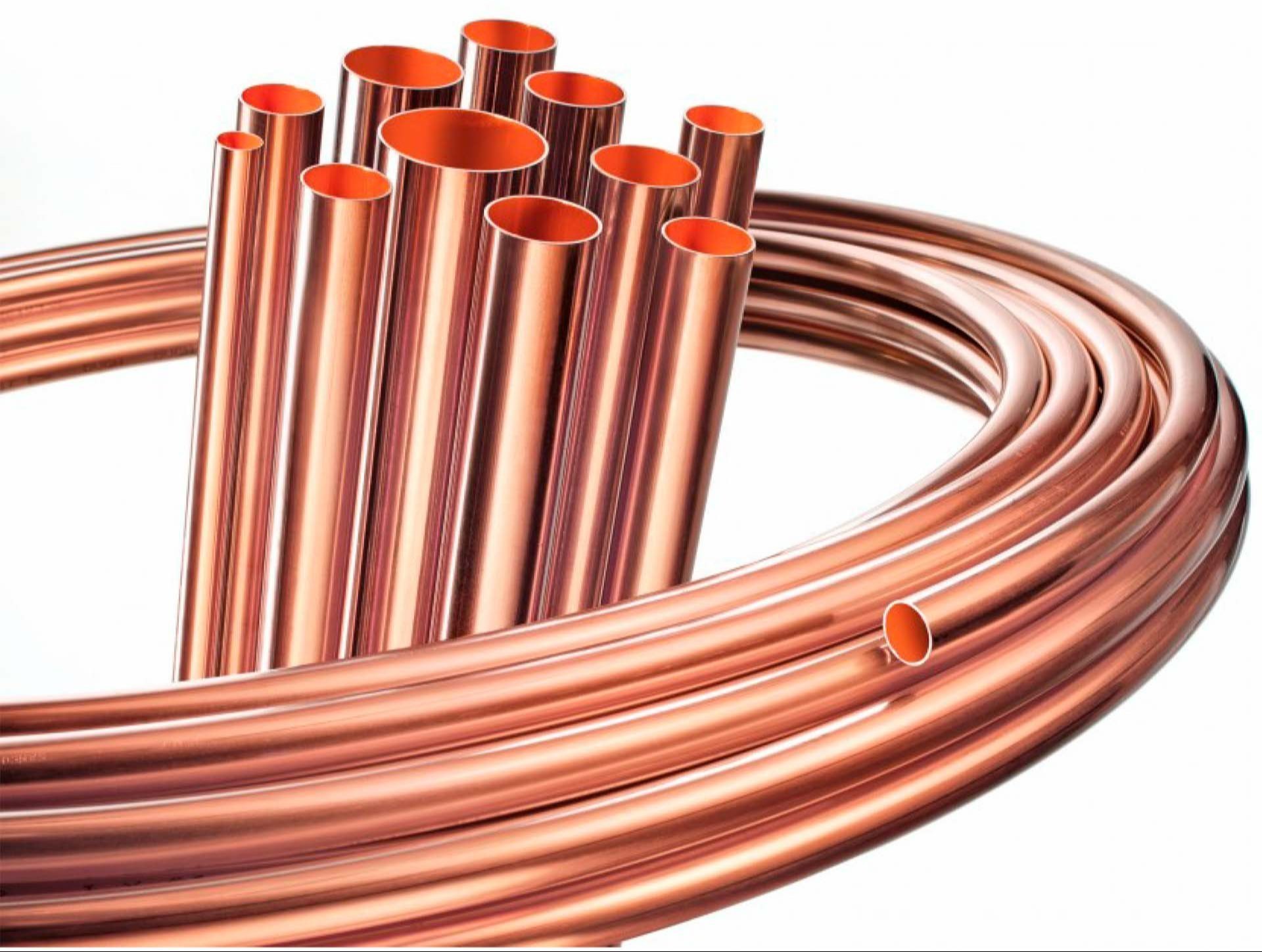 Copper piping system for industrial HVAC plumbing and gas applications