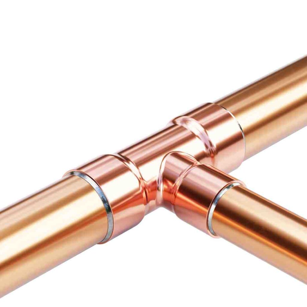 Copper to copper fittings used for joining copper pipes in plumbing HVAC and industrial systems