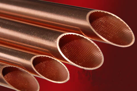 Inner grooved copper tubes for high efficiency air conditioning and refrigeration