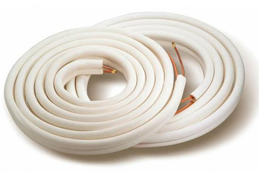 Insulated copper tubing used in HVAC refrigeration and plumbing systems